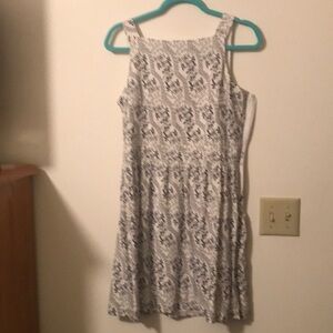 Navy blue and white floral sundress